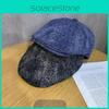 Винтажный берет для женщин из выстиранного денима с коротким козырьком для повседневной носки