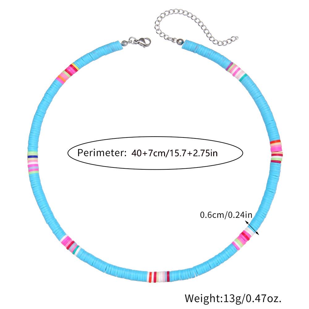 Ожерелье ручной работы из разноцветных бусин - Европейский и американский летний пляжный стиль, цепочка-чокер на ключицу для женщин.