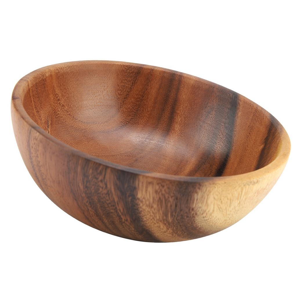 Твердая деревянная миска из акации для салата, супа, риса, деревянная чаша ручной работы, кухонная утварь (20*7см)