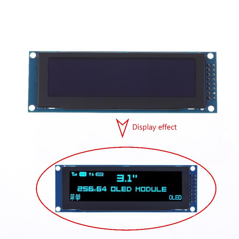 3.12-дюймовый модуль OLED-дисплея SSD1322 256x64 для Arduino STM32 SPI I2C-интерфейс с предварительно припаянным штыревым разъемом