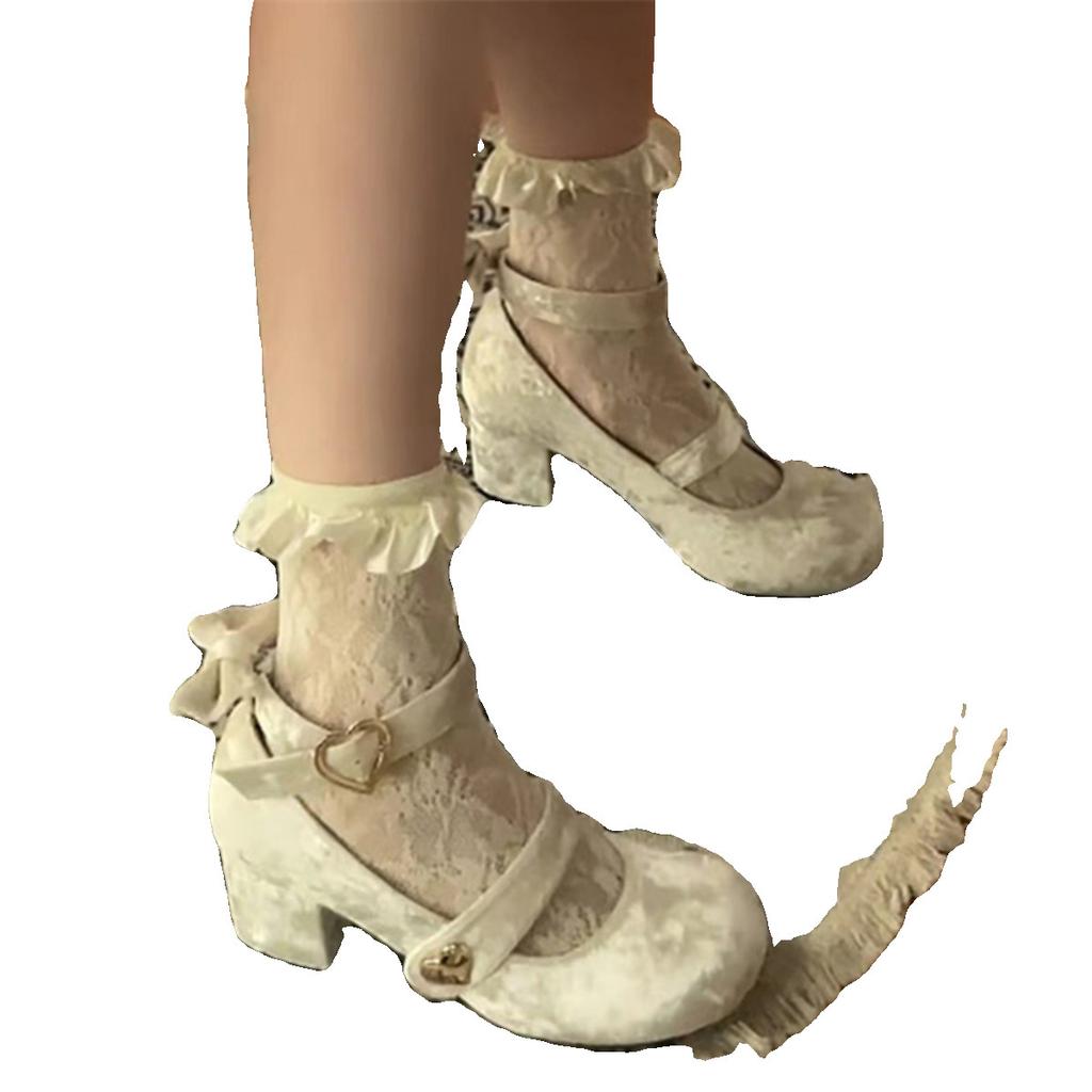 Туфли на высоком каблуке Мэри Джейн из замши Xiaoxiangfeng, женские, 2024 года, новые, универсальные, с юбкой, на толстом каблуке, одинарные