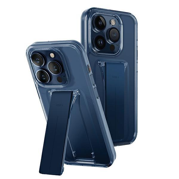 Etui do iPhone 15 Pro UNIQ Heldro Mount z Podstawką Niebieskie