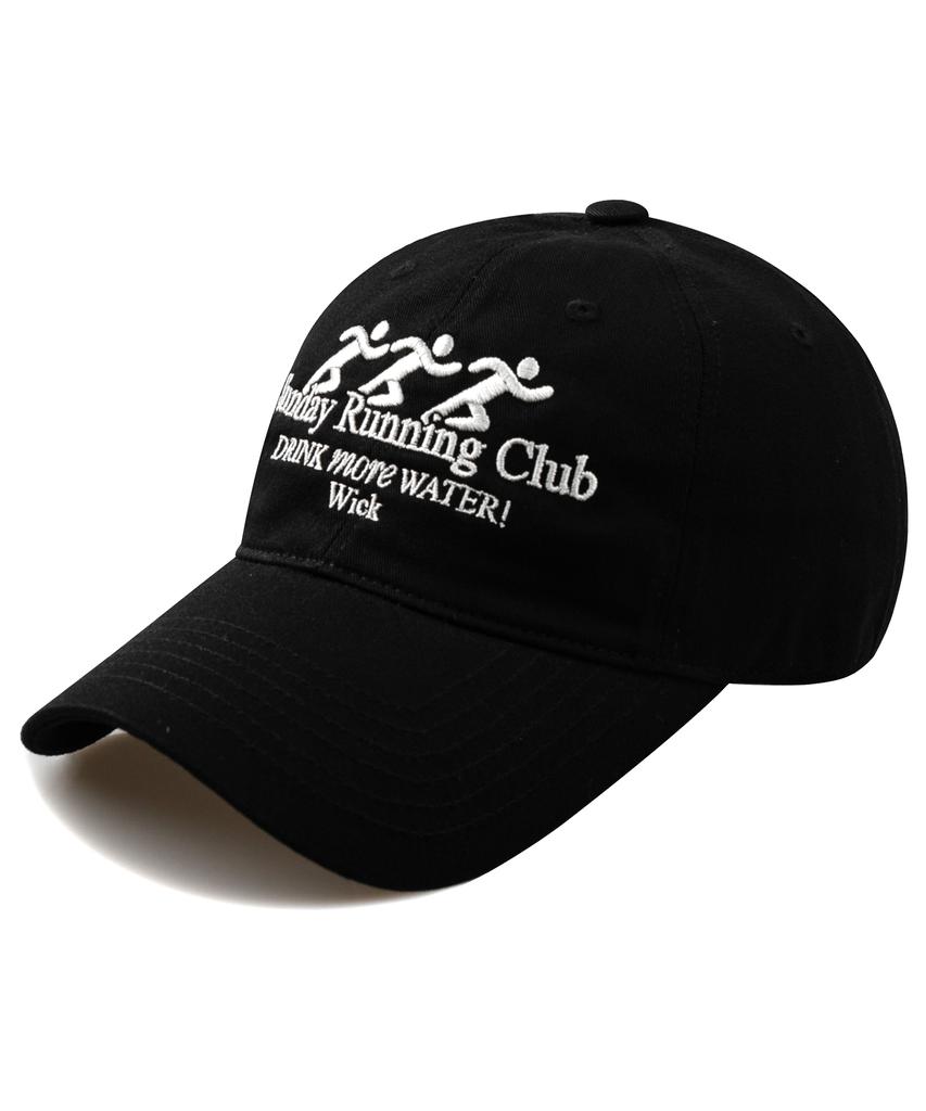 Кепка-бейсболка Wig Sunday Running Club, постиранная - Черная