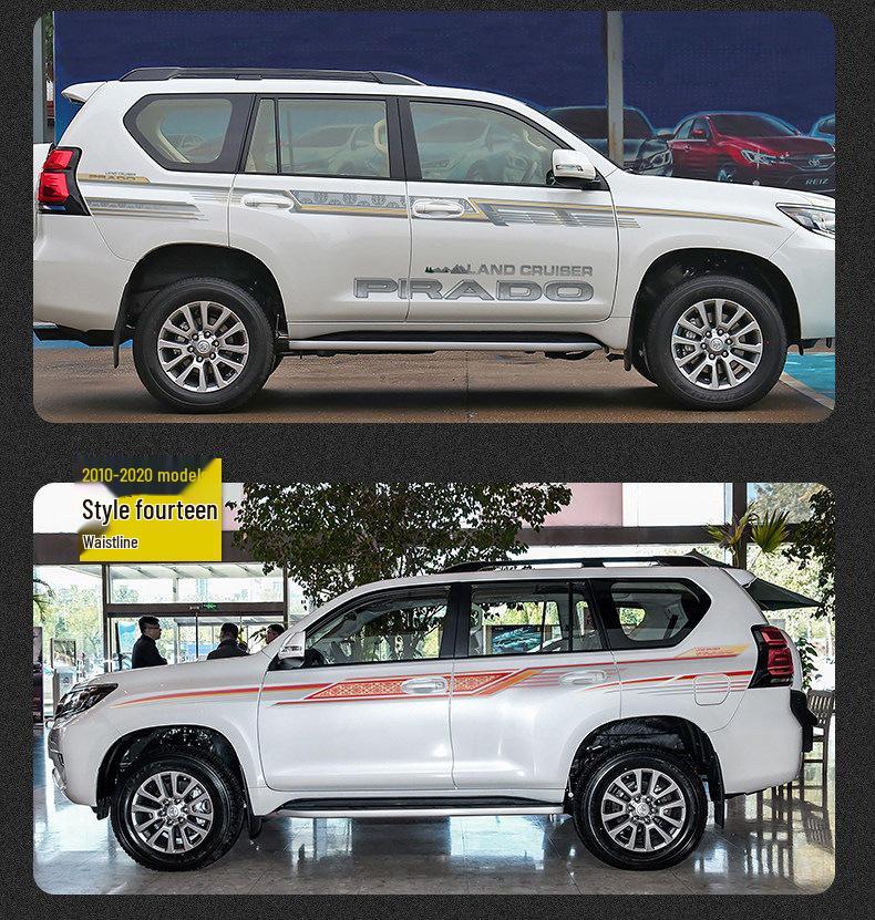 Toyota Prado 10-22 Модели Автомобильная Полоса на Кузов Наклейка на Поясную Линию.
