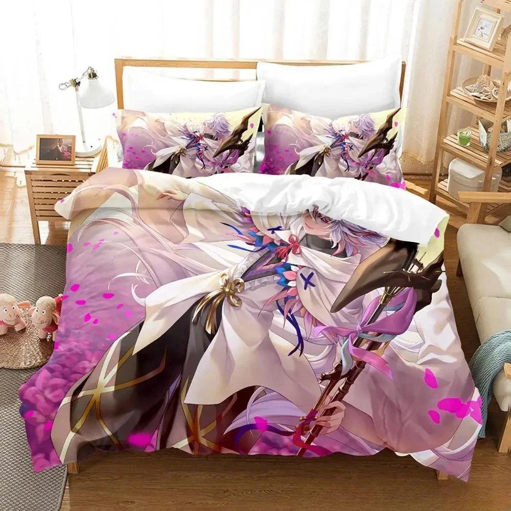 3D Печать Аниме Fate Grand Order, Постельный комплект Мерлин Односпальный Полуторный Двуспальный Кинг-сайз Комплект для кровати Взрослый Детский Спальня Комплекты пододеяльников