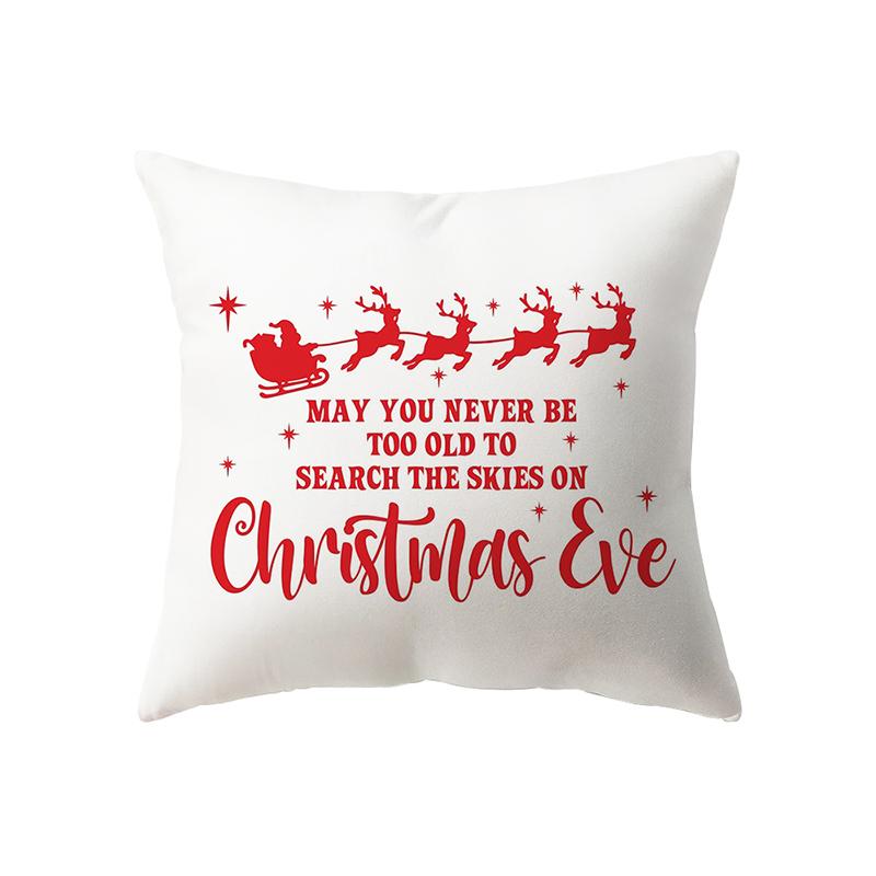 Christmas Theme Snowman Print Pattern Cushion Cover Home Living Room Sofa Decoration Square Pillow Pillow Cover