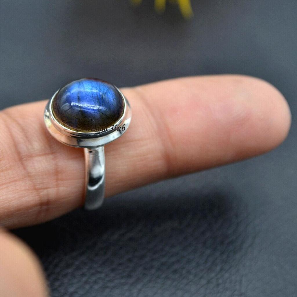 Натуральное кольцо с лабрадоритом Серебряное кольцо с лабрадором Кольцо с лабрадором Кольцо с лабрадором в виде капли Лабрадорит Овальное кольцо Sahpe Рождественский подарок
