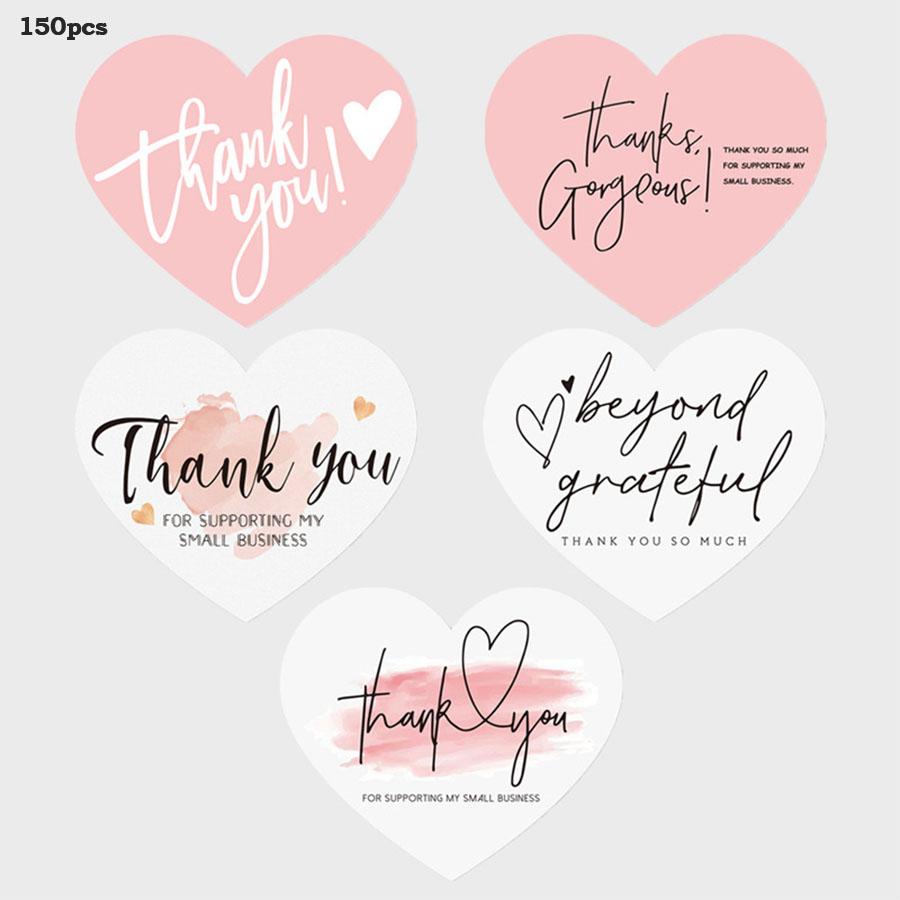 30pcs Heart Shape Greeting Tags Thank You Kraft Paper Card For Small Shop Gift DIY Decoration Card For Small Business