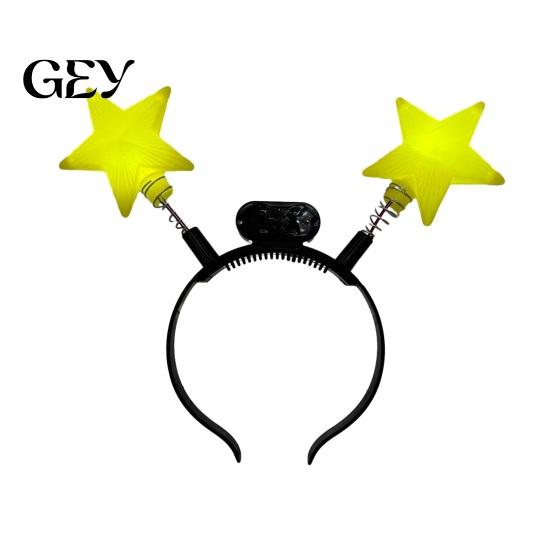 Long-lasting LED Headband Star with Spring, Light Up Wobble Hair Hoop Shape for Party Concert, Glowing Festival Prop Kids Adults, Graduation