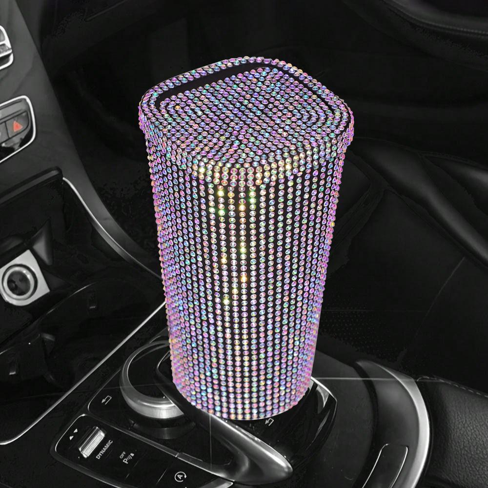 1 шт. Автомобильный ящик для хранения, алмазный кристалл, автомобильное ведро, ящик для хранения мелочей, автомобильный мусорный бак Mlini, центральное управление, держатель для стакана воды, коробки