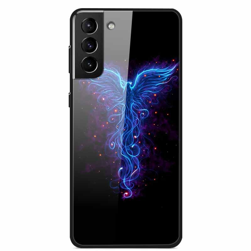 Для Samsung S22 5G Чехлы S22Plus S22Ultra 5G Закаленное Стекло Жесткая Задняя Крышка для Samsung Galaxy S22 Plus Чехол S22Ultra S22+ Чехол