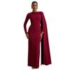 10897 Women's One-Shoulder Ribbon Evening Dress Long Sleeve Sexy Bodycon Party Dress