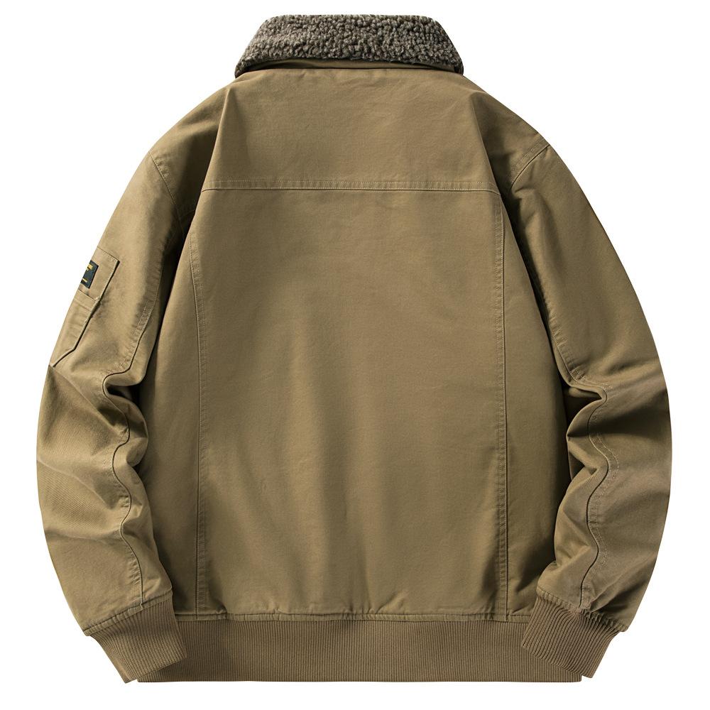 Winter Men's Lapel Jacket Middle-aged Pure Cotton Velvet Thickened Cotton-padded Jacket Men's Loose Large-size Cotton-padded Jacket