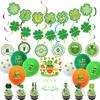 Factory Outlet St. Patrick'S Day Balloon Decoration Set Irish Four-Leaf Clover Pulling Flag Door Banner Spiral