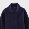 Womens Short Wool Blend Coat With Button Detail Stand Collar Street Style Winter Outerwear