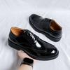 Designer Brand Men's Glossy Leather Shoes Versatile Thick Soled Shoes Minimalist Men's Business Shoes Party Dress Shoes