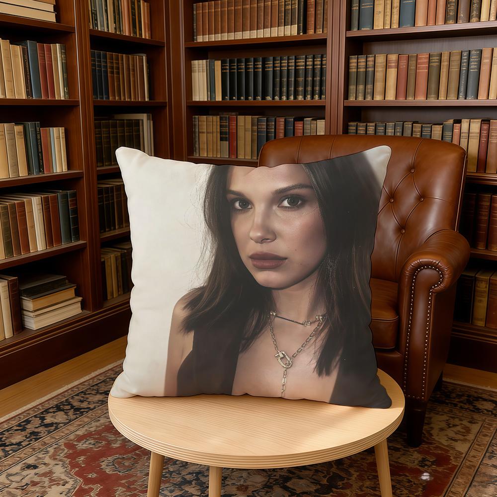 Actor MMillie BBobby Brown cushion cover Home Office Birthday Anniversary Gifts Soft Skin Friendly Cushion Cover