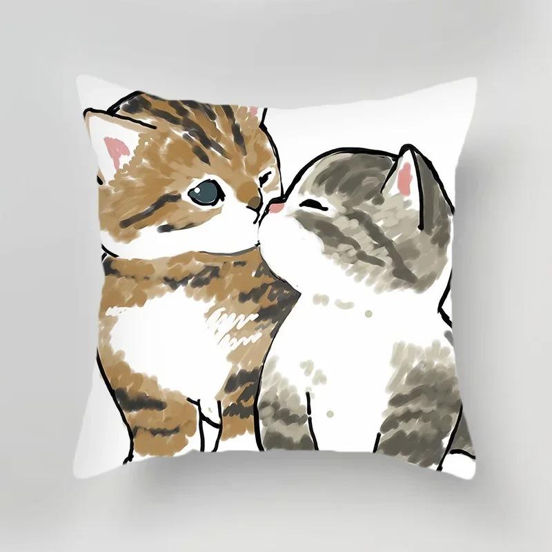 Офис Гостиная Дом Наволочка Милый Кот Мультяшный Узор Наволочка Украшения для Машины