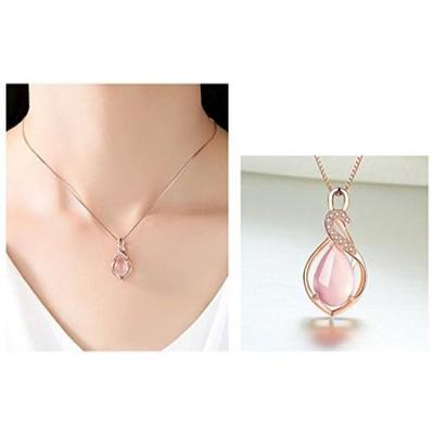 Shining Diva Fashion Rose Gold Crystal Стильный кулон Ожерелье для женщин