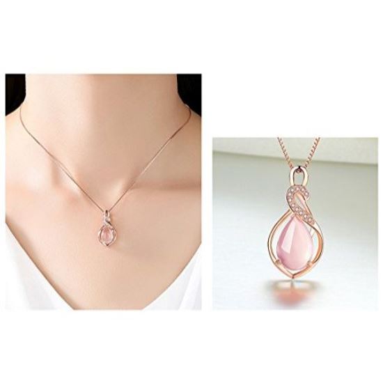 Shining Diva Fashion Rose Gold Crystal Стильный кулон Ожерелье для женщин