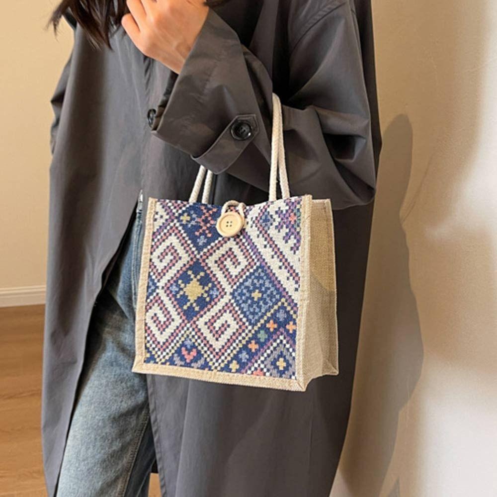 Ручная сумка для покупок, сумка для подмышек, модная льняная сумка-тоут для женщин