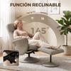 Recliner Relax Chair With Footrest High Back 360 Degree Swivel Armrest Beige Gray