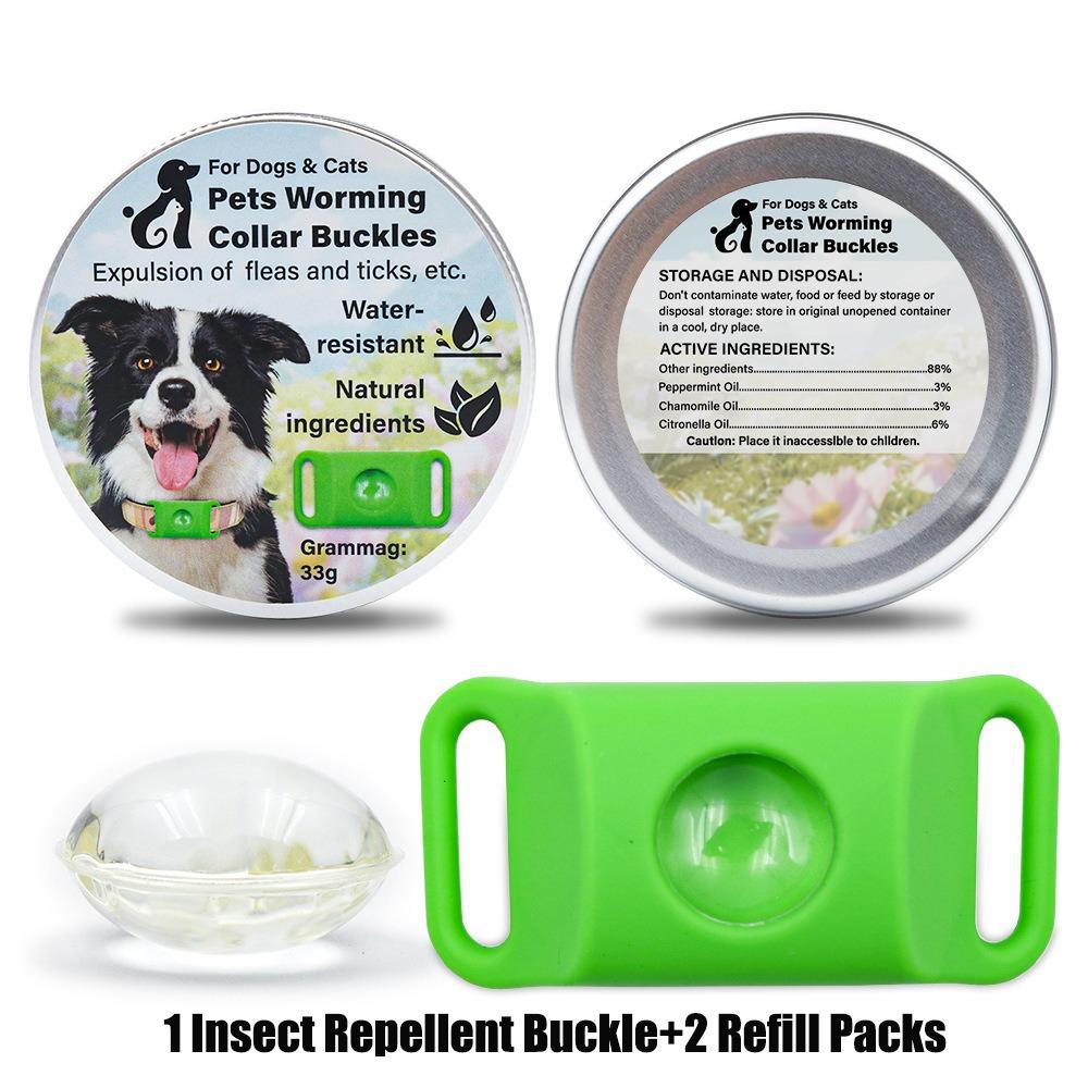 Силиконовый репеллент от насекомых для домашних животных, водонепроницаемый, без запаха, ошейник от блох для собак с запасным блоком, товары для животных