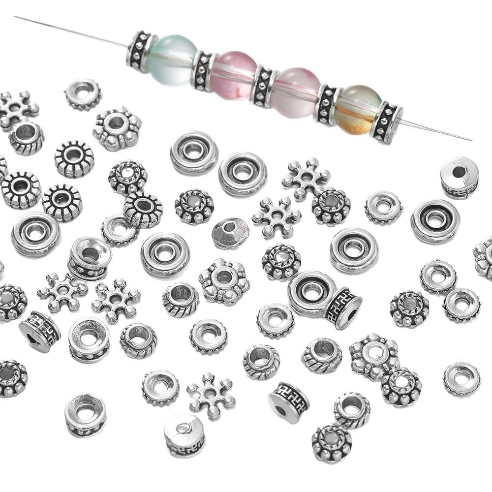 50pcs Flat Bead Spacer Handmade DIY Beaded Spacer Accessories