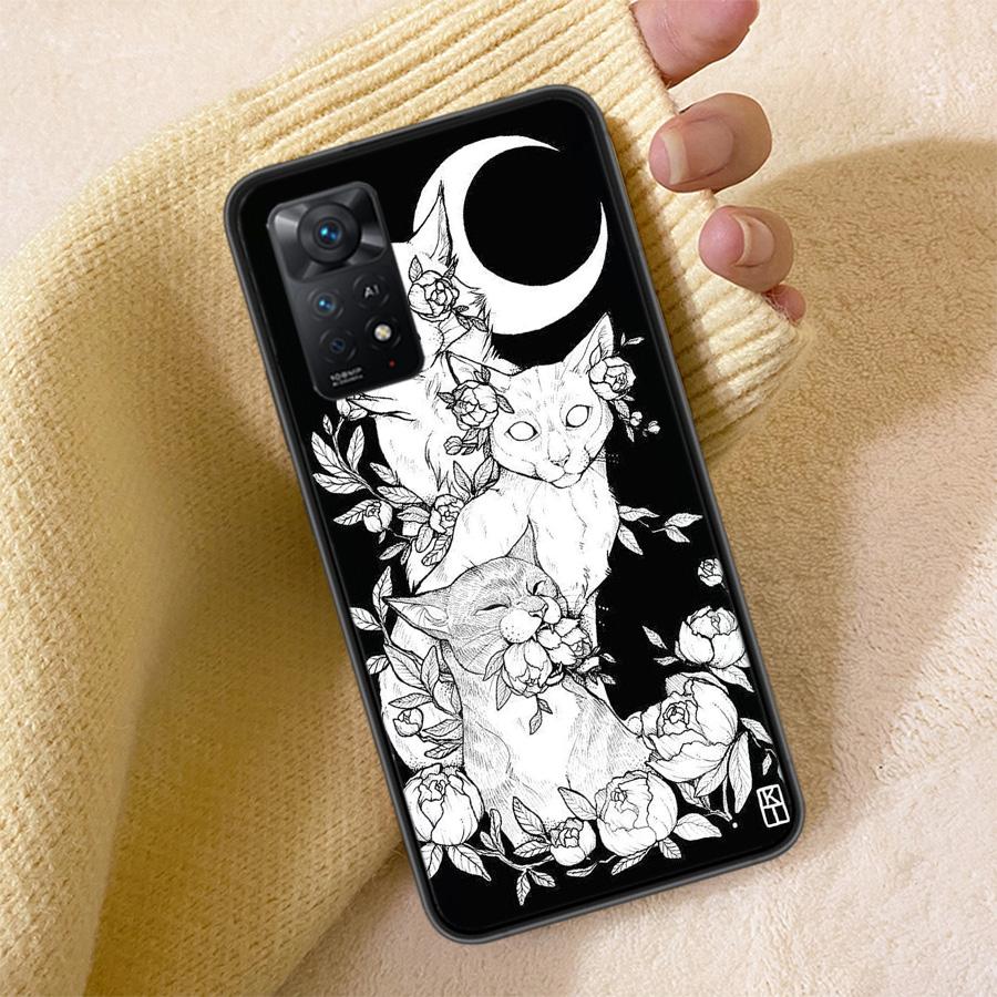 Witch And Cat Custom Phone Case For Redmi 13C 14C Note 14 13 Pro Plus 5G Clear Capa 12 12C 10A 10C 10 9A 9C 9T 9 8 Pro Cover TPU