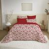 Complete Reversible Duvet Cover Pack for 140 X 190 Cm Bed Bérengère Red
