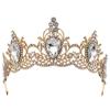 Металлическая тиара принцессы Блестящая корона со стразами Элегантная барочная корона Свадебная