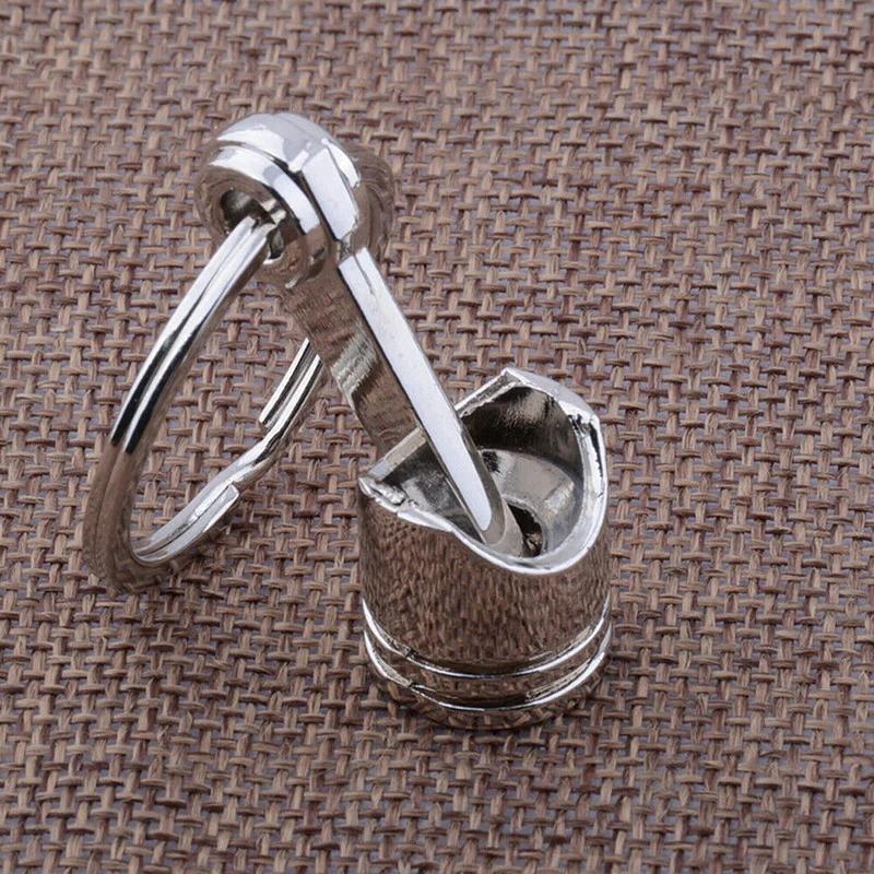 Car Engine Piston Style Keychain Key Ring Creative Metal Piston Model Keyring Keyfob Key Pendant KeyChain Decor Car Accessories