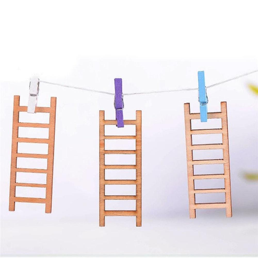 Принадлежности Ручная работа Миниатюрная деревянная лестница Домашнее украшение Садовое украшение Микроландшафт