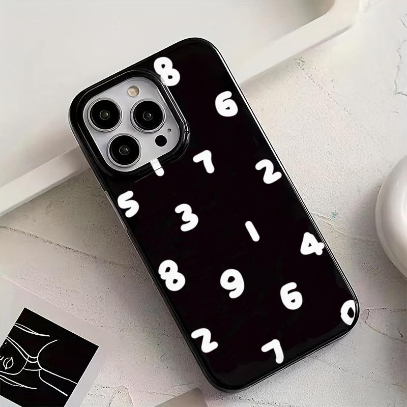 Простой Чехол с Цифрами для iPhone 11 Чехлы IPhone 15 12 13 14 16 Pro Max X XR XS Max 14 15 7 8 Plus iPhone16e Мягкая Крышка Funda