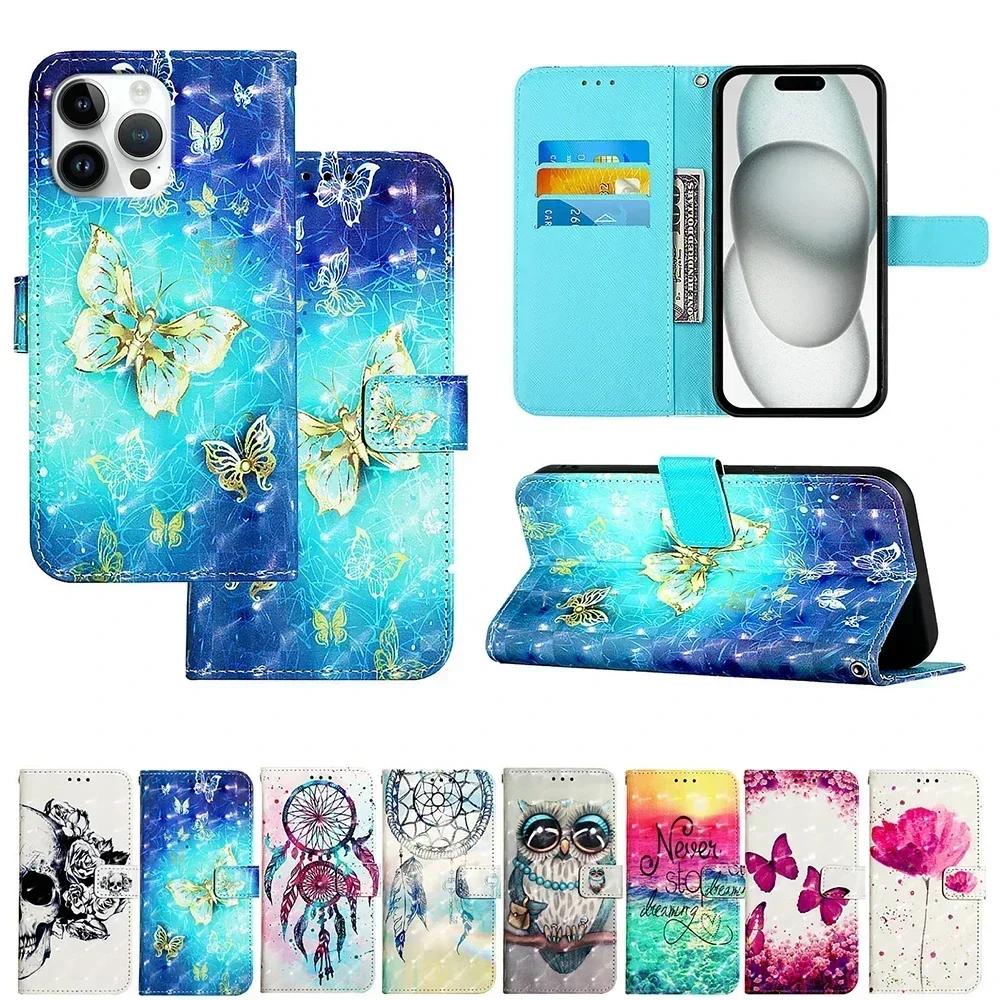 Милый painted PU-кожаный чехол-книжка на For Xiaomi 13T 12T 11T 11 Lite 5G NE Civi 3 2 1S 11 Ultra Poco C40 Кошелек Подставка Обложка-книга