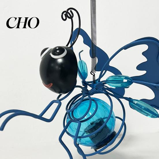 Solar String Lights Outdoor Hanging Bee Light Metal Figurine Garden Decoration Waterproof No Wiring Powered for Patio Yard Balcony Fence Porch Decor