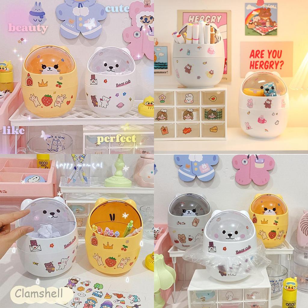 Мусорное ведро для стола Ins с крышкой, мини, милый, ящик для хранения, органайзер для карандашей, откидной