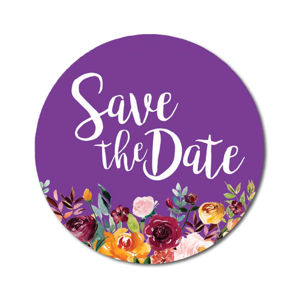 Darling Souvenir 1,6 дюйма круглая нестандартная ботаническая цветочная рамка черная сохранить дату наклейки-45