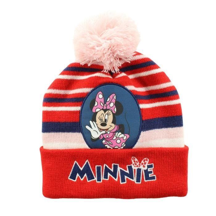 Bonnet - Disney - MIN23-2312 S3-TU - Rouge - Pompon Minnie - Fille
