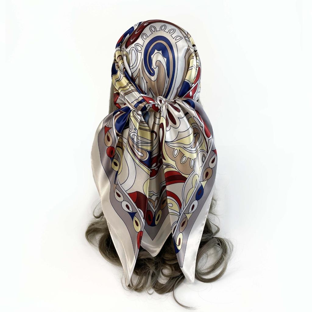 Ladies Silk Scarf Large Square Scarf 90cm Cashew Printed Headband New Silk Satin Shawl Scarf