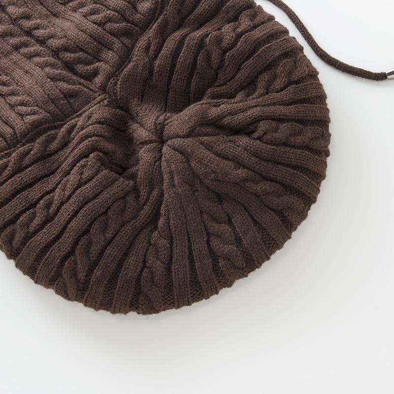 Женский зимний плюшевый вязаный пуловер, цельный шарф из жареного теста, шерстяные шапки с ушками