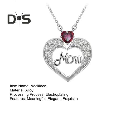 Ожерелье для мамы, женское ожерелье с подвеской в виде сердца из искусственного кристалла, подарок на День матери для мамы, бабушки, жены от дочери, сына