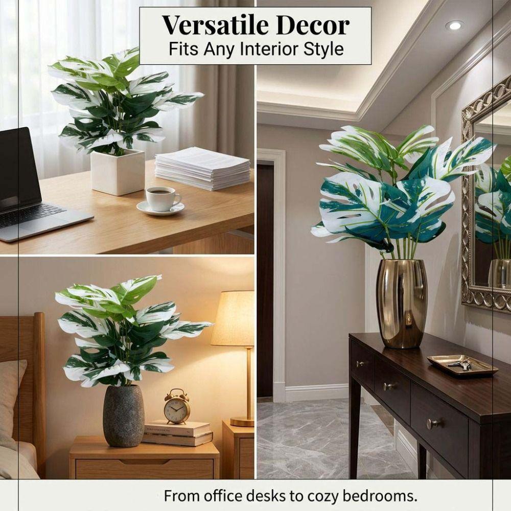 55cm Artificial Plant 12/18 Leaves Fern Plant Bundle Large Size Fake Palm Plant  Wall Decoration
