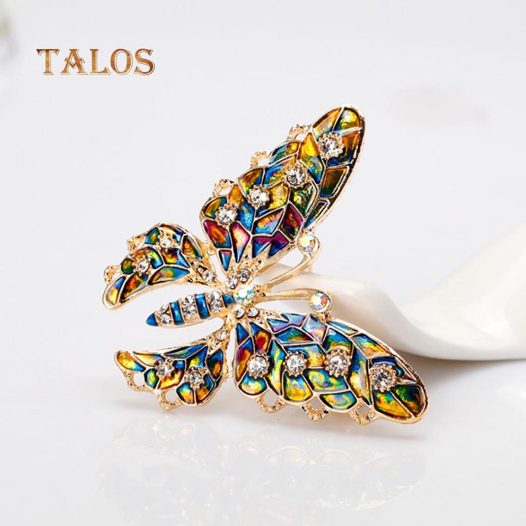 Бабочка Кристалл Камень Красочная Металлическая Нагрудная Брошь Булавка Модные Ювелирные Изделия Женский Подарок