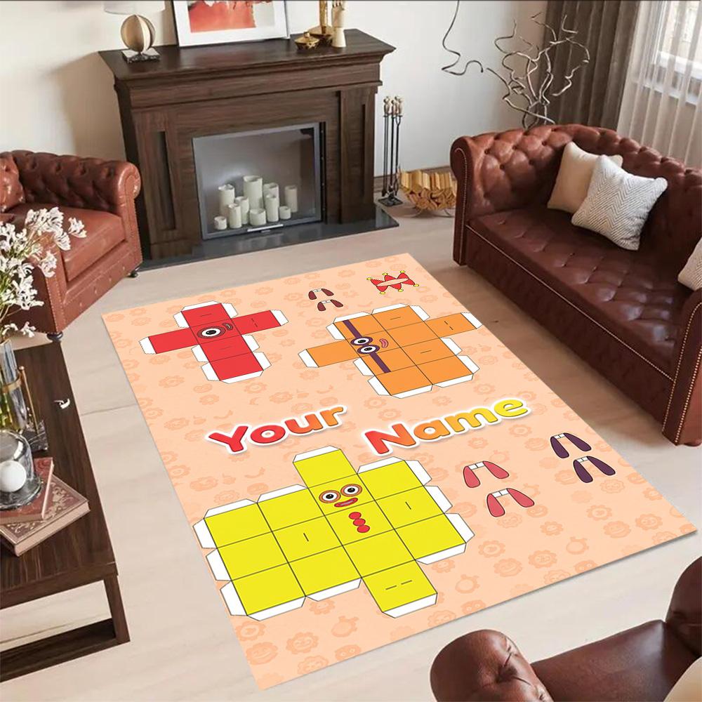 Numberblocks Personalized Name Floor Mat Design for Hallway Living Rooms Foyer Dining Room Antislip Carpet Anime Office Decor Best for Christmas