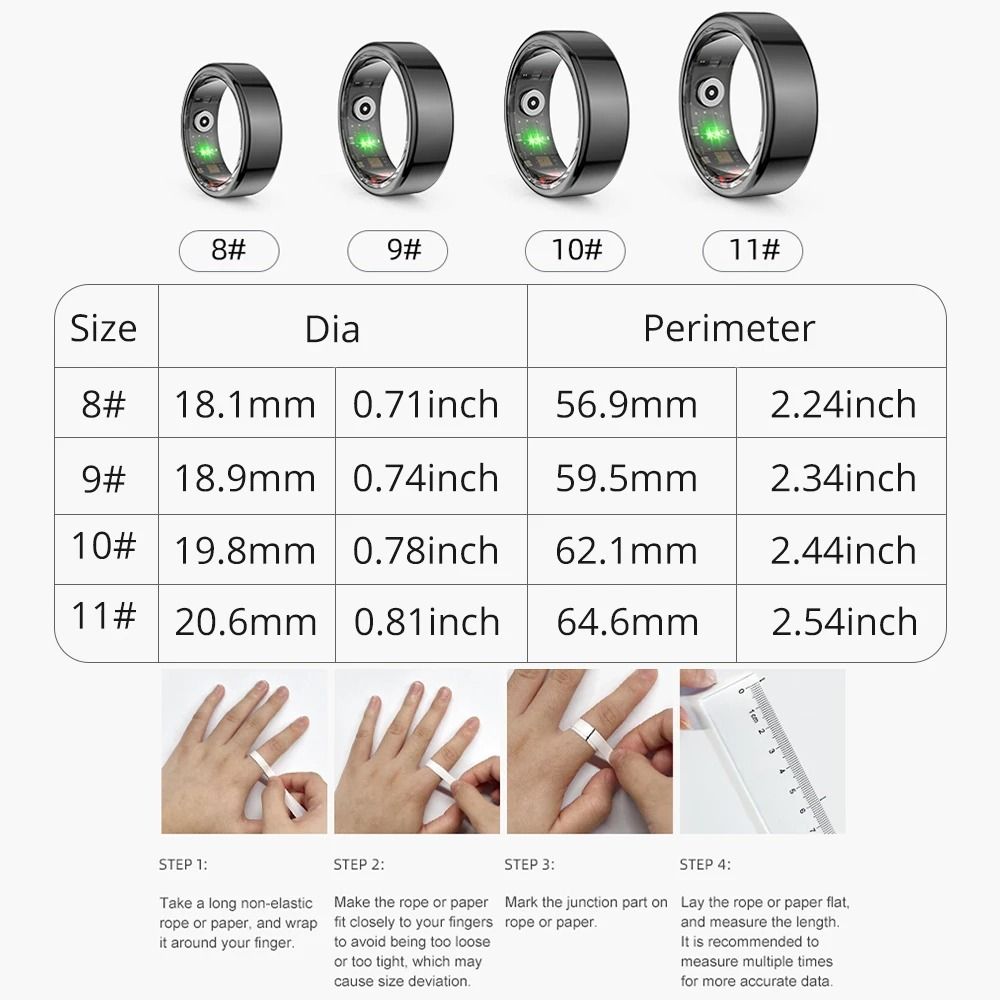 Sleep/Step Tracker Intelligent Sleep Tracker Fitness Tracker Finger Ring Blood Oxygen