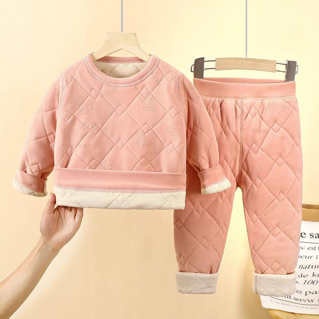 Детский артефакт школьной формы Осень-Зима Трехслойная стеганая хлопковая куртка для мальчиков с толстой велюровой подкладкой и хлопковая куртка для девочек