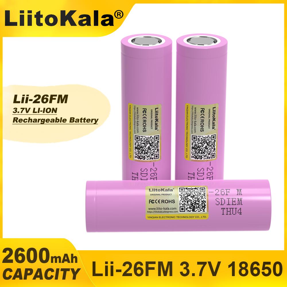 LiitoKala 3.7V 18650 2600mAh ICR18650-26FM литиевая батарея перезаряжаемая батарея для электроинструмента
