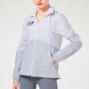 Adidas Neo Training Windbreaker Jacket With Hood And Print Women Jacket White Blue GP5423