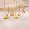 Love Geometric Hollow Versatile Stainless Steel Necklace Women's Design Necklace Light Luxury Pendant Collarbone Chain
